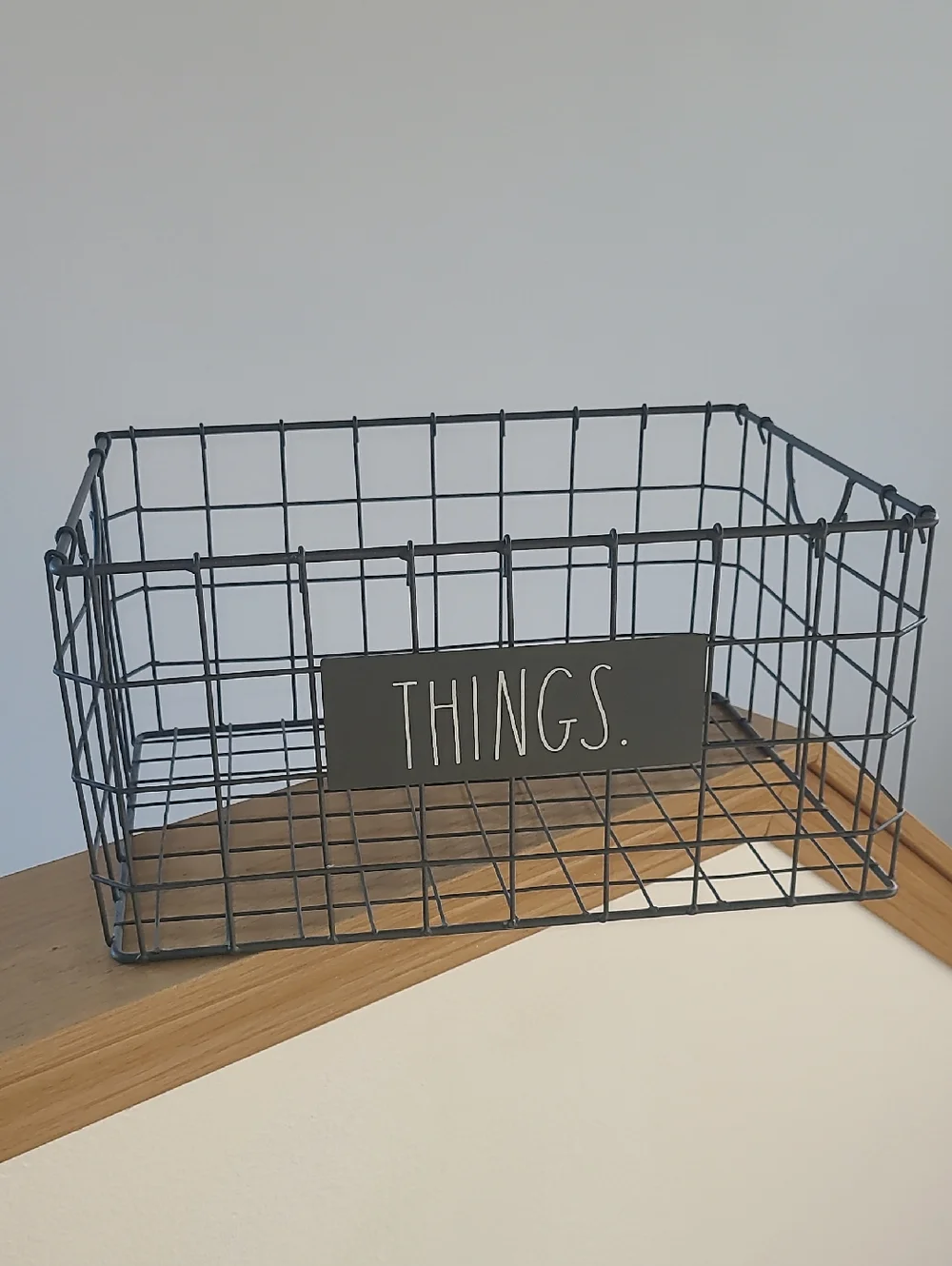 Rae Dunn Plainwire Metal Wire Large Basket Storage Bin in Gray - THINGS